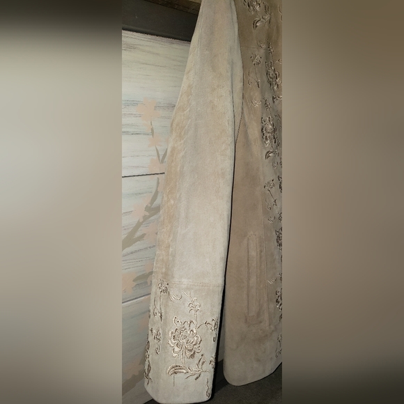 Embroidered Suede Jacket, Sz XS - Picture 4 of 4